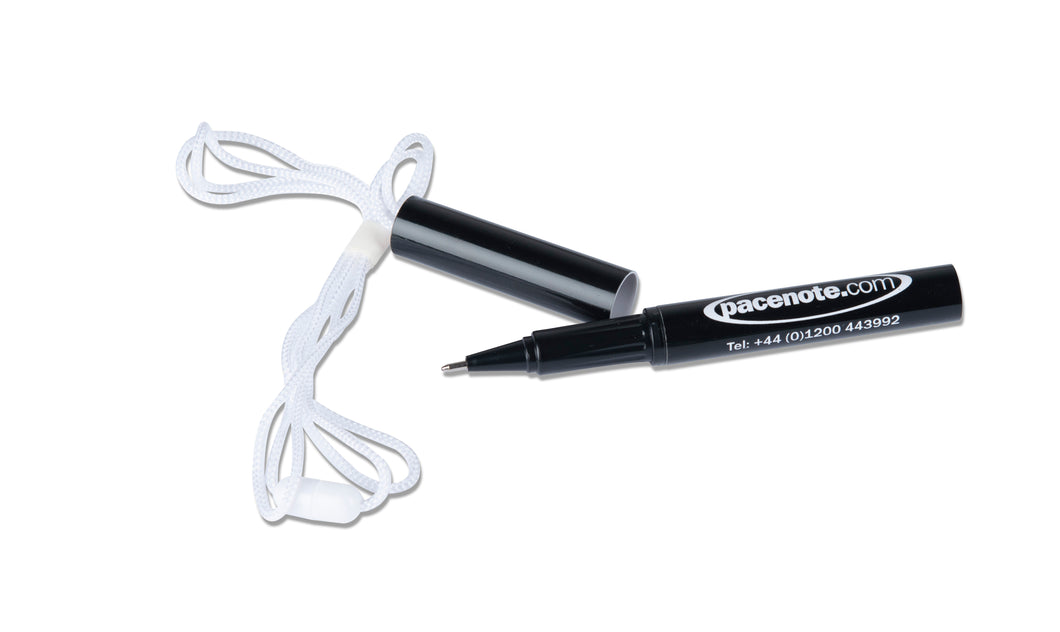 Pacenote Pen on a Rope